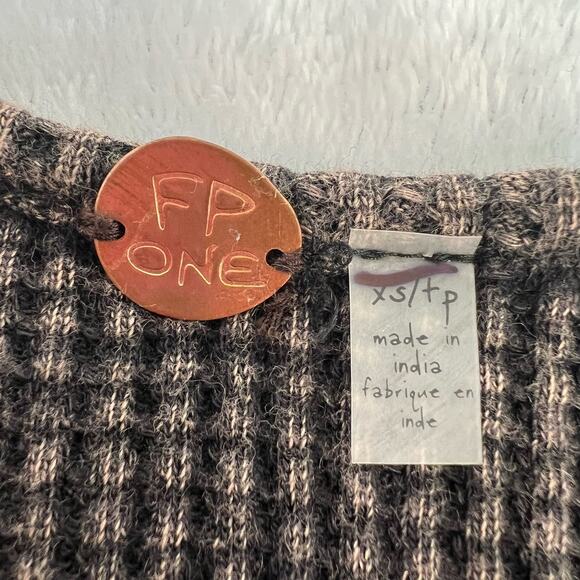 Free People FP One XS Katya Thermal Bodycon Mini Dress Brown Textured Ruched - Picture 7 of 14